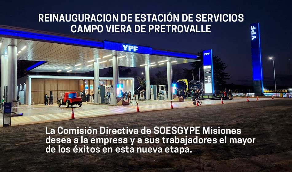 Estación de servicios YPF Campo Viera reinaugurada por Petrovalle S.A. sobre la Ruta Nacional 14, Misiones